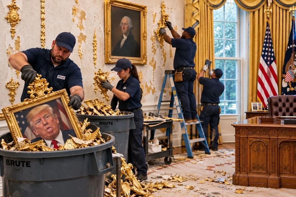 I can't wait for the White House to look like the White House again, instead of a Pimp House.